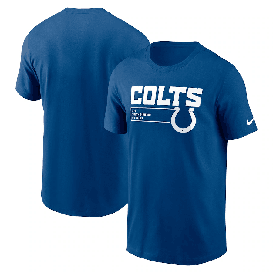 Men's Indianapolis Colts Blue Division Essential T-Shirt Men's Indianapolis Colts Blue Division Essential T-Shirt